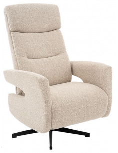 lænestol med vippefunktion med indbygget fodskammel stof