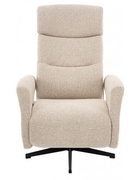 lænestol med vippefunktion med indbygget fodskammel stof