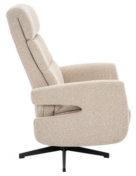 lænestol med vippefunktion med indbygget fodskammel stof