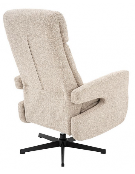 lænestol med vippefunktion med indbygget fodskammel stof