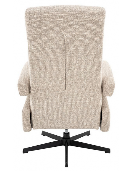 lænestol med vippefunktion med indbygget fodskammel stof