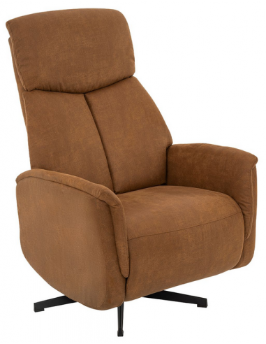 lænestol elektrisk med vippefunktion med indbygget fodskammel cognac