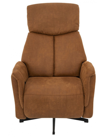 lænestol elektrisk med vippefunktion med indbygget fodskammel cognac
