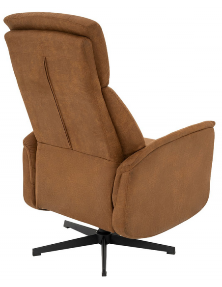 lænestol elektrisk med vippefunktion med indbygget fodskammel cognac