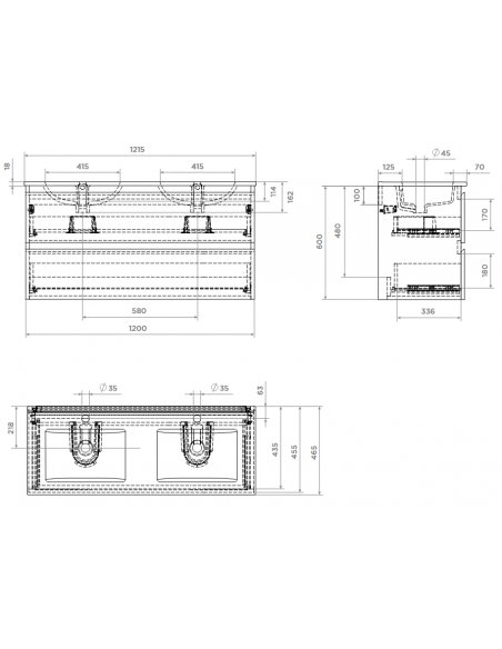 komplet badmiljø væg underskab med vaske håndvaske badeværelse spejl med lys led