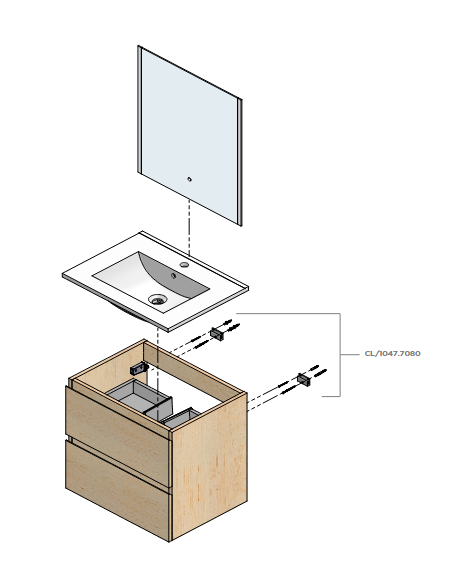 komplet badmiljø væg underskab med vask håndvask badeværelse spejl med lys led