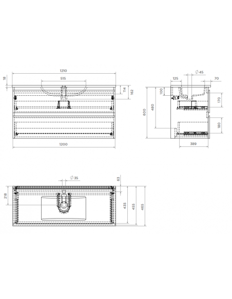 komplet badmiljø væg underskab med vask håndvask badeværelse spejl med lys led