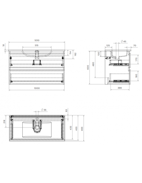 komplet badmiljø væg underskab med vask håndvask badeværelse spejl med lys led