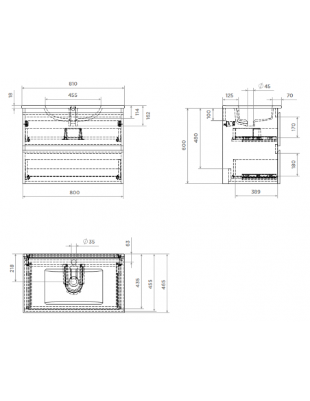 komplet badmiljø væg underskab med vask håndvask badeværelse spejl med lys led