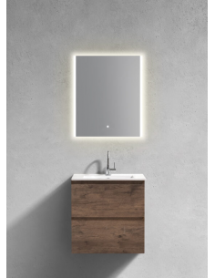 komplet badmiljø væg underskab med vask håndvask badeværelse spejl med lys led