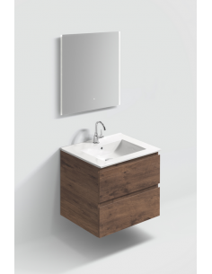 komplet badmiljø væg underskab med vask håndvask badeværelse spejl med lys led 2