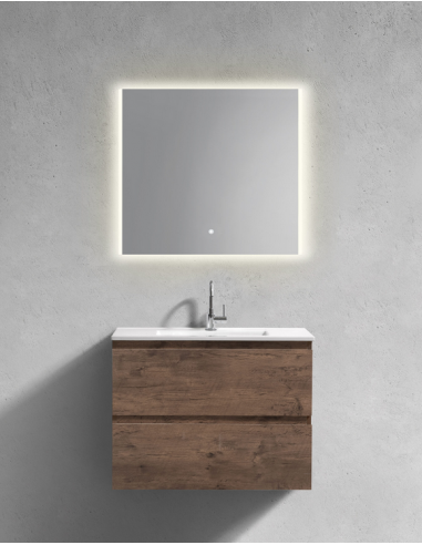 komplet badmiljø væg underskab med vask håndvask badeværelse spejl med lys led