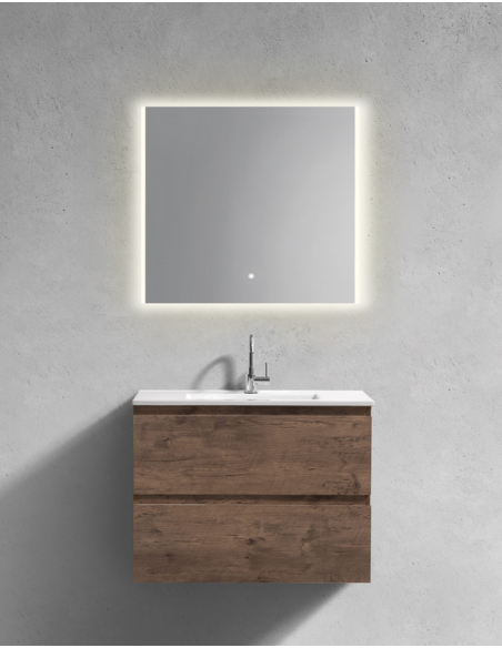 komplet badmiljø væg underskab med vask håndvask badeværelse spejl med lys led