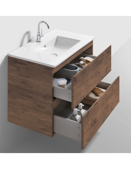 komplet badmiljø væg underskab med vask håndvask badeværelse spejl med lys led