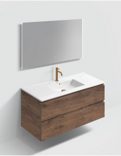 komplet badmiljø væg underskab med vask håndvask badeværelse spejl med lys led 2