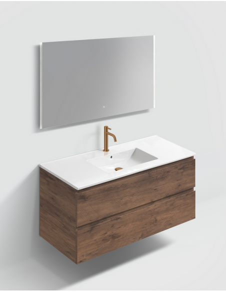 komplet badmiljø væg underskab med vask håndvask badeværelse spejl med lys led