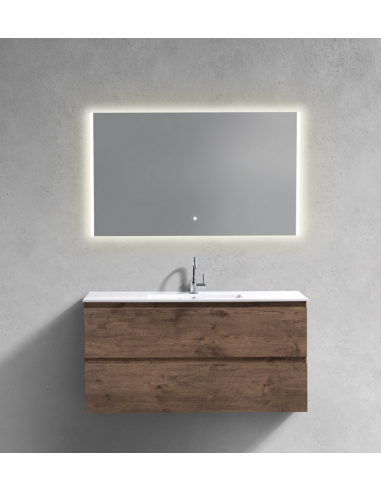 komplet badmiljø væg underskab med vask håndvask badeværelse spejl med lys led