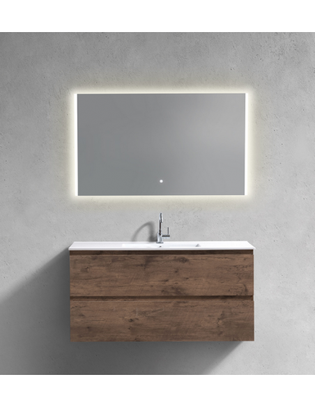 komplet badmiljø væg underskab med vask håndvask badeværelse spejl med lys led