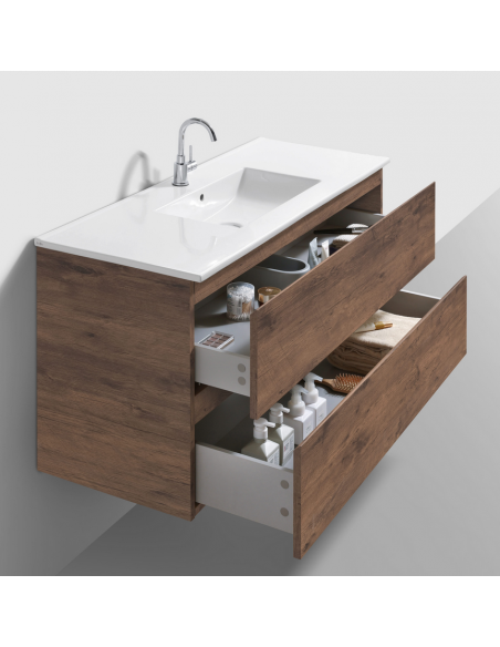 komplet badmiljø væg underskab med vask håndvask badeværelse spejl med lys led