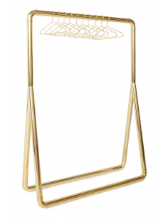 tøjstativ bøjler messing moderne design tøjopbevaring