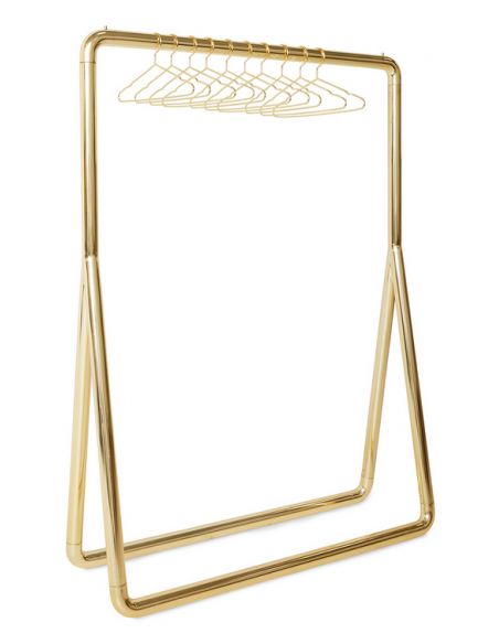 tøjstativ bøjler messing moderne design tøjopbevaring