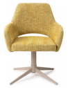 YANAI Spisebordsstol med drejefod i stål og polyester H83 cm - Beige/Gul