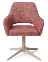 YANAI Spisebordsstol med drejefod i stål og polyester H83 cm - Beige/Bær rød
