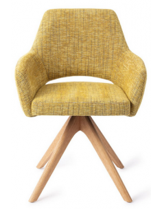 spisebordsstol med armlæn og drejefod stof moderne design drej drejefunktion eg træ egetræ