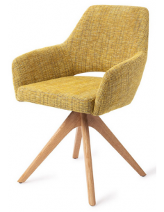 spisebordsstol med armlæn og drejefod stof moderne design drej drejefunktion eg træ egetræ 2