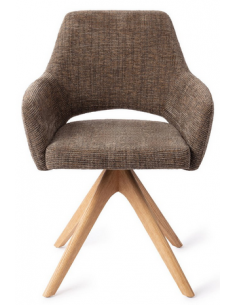 spisebordsstol med armlæn og drejefod stof moderne design drej drejefunktion eg træ egetræ