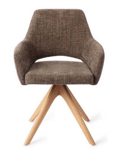 spisebordsstol med armlæn og drejefod stof moderne design drej drejefunktion eg træ egetræ