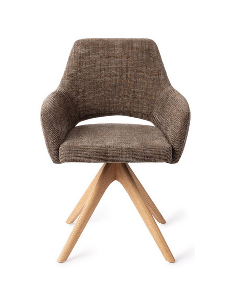 spisebordsstol med armlæn og drejefod stof moderne design drej drejefunktion eg træ egetræ