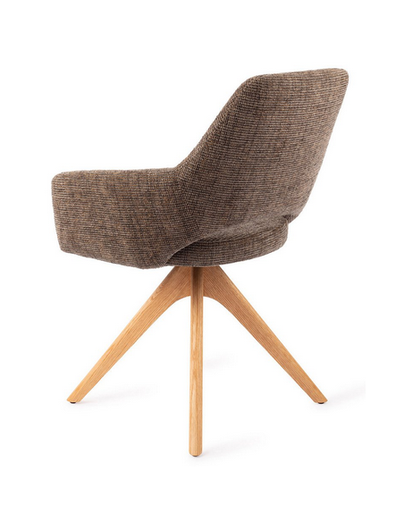 spisebordsstol med armlæn og drejefod stof moderne design drej drejefunktion eg træ egetræ