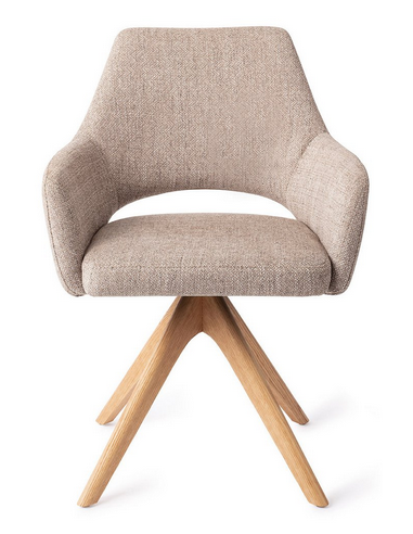 spisebordsstol med armlæn og drejefod stof moderne design drej drejefunktion eg træ egetræ