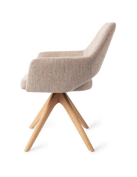 spisebordsstol med armlæn og drejefod stof moderne design drej drejefunktion eg træ egetræ