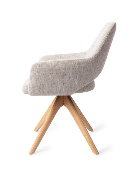 spisebordsstol med armlæn og drejefod stof moderne design drej drejefunktion eg træ egetræ