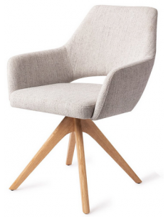 spisebordsstol med armlæn og drejefod stof moderne design drej drejefunktion eg træ egetræ 2