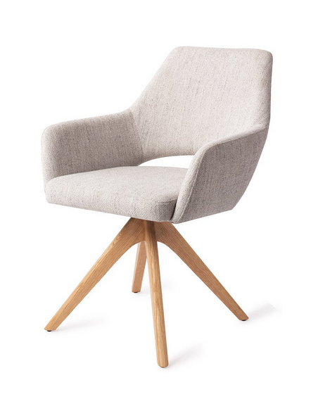 spisebordsstol med armlæn og drejefod stof moderne design drej drejefunktion eg træ egetræ