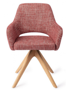 spisebordsstol med armlæn og drejefod stof moderne design drej drejefunktion eg træ egetræ