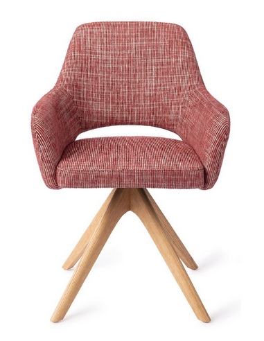 spisebordsstol med armlæn og drejefod stof moderne design drej drejefunktion eg træ egetræ