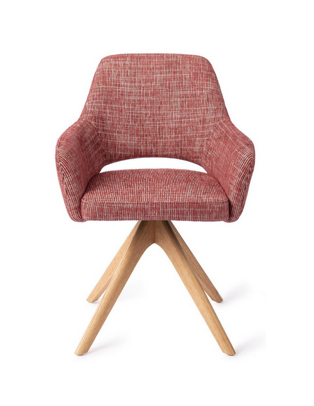 spisebordsstol med armlæn og drejefod stof moderne design drej drejefunktion eg træ egetræ