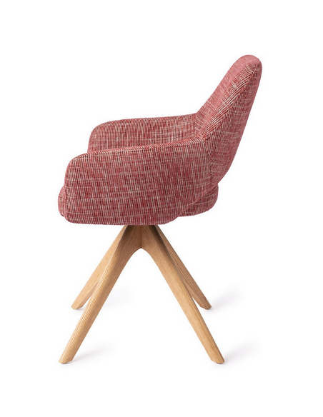 spisebordsstol med armlæn og drejefod stof moderne design drej drejefunktion eg træ egetræ