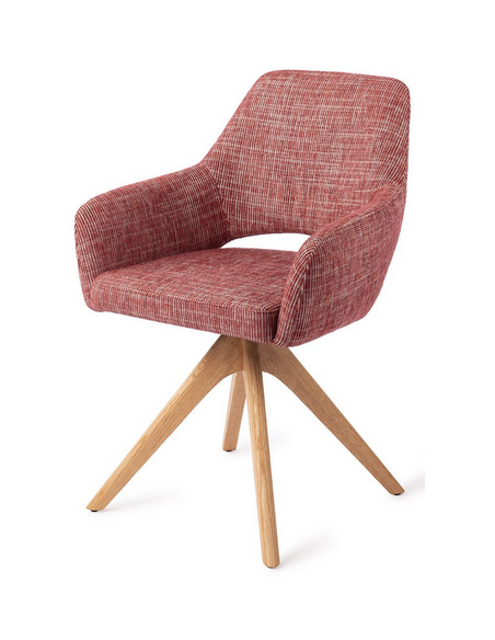 spisebordsstol med armlæn og drejefod stof moderne design drej drejefunktion eg træ egetræ