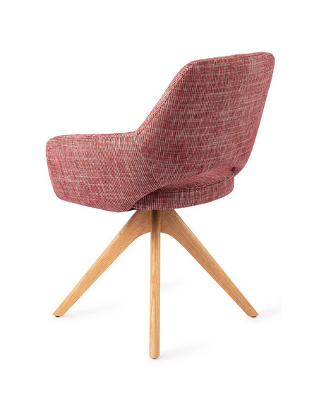 spisebordsstol med armlæn og drejefod stof moderne design drej drejefunktion eg træ egetræ