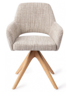 spisebordsstol med armlæn og drejefod stof moderne design drej drejefunktion eg træ egetræ