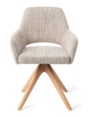 spisebordsstol med armlæn og drejefod stof moderne design drej drejefunktion eg træ egetræ