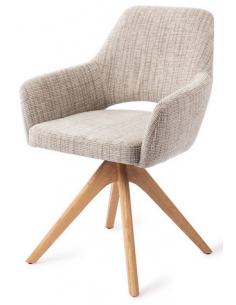 spisebordsstol med armlæn og drejefod stof moderne design drej drejefunktion eg træ egetræ 2