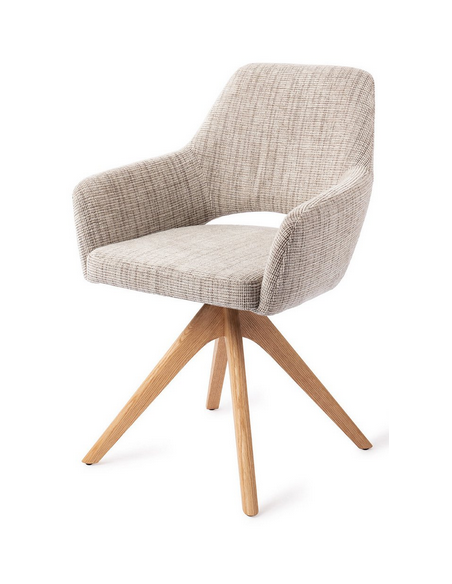 spisebordsstol med armlæn og drejefod stof moderne design drej drejefunktion eg træ egetræ