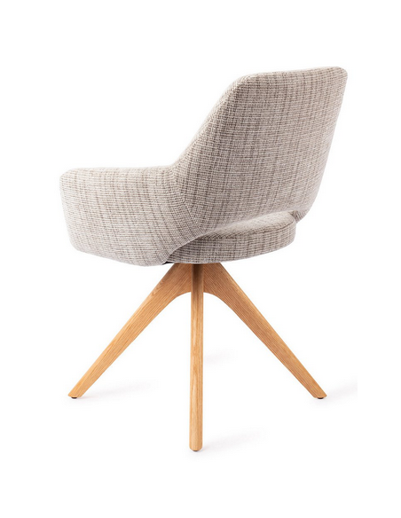 spisebordsstol med armlæn og drejefod stof moderne design drej drejefunktion eg træ egetræ