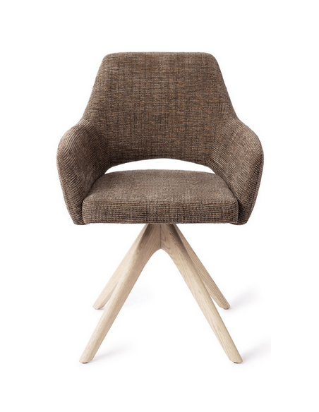 spisebordsstol med armlæn og drejefod stof moderne design drej drejefunktion eg træ egetræ